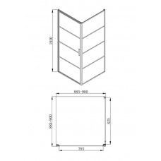 Душевой уголок Bravat Blackline (BS090.2115B) (90x90 см)