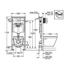 Инсталляция Grohe Lixil Solido (39186000) в комплекте с унитазом и крышкой микролифт (5 в 1)