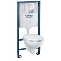 Инсталляция Grohe Lixil Solido Compact (39586000) в комплекте с унитазом и крышкой микролифт (5 в 1)