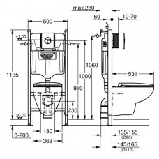 Инсталляция Grohe Solido Compact (39415000) в комплекте с унитазом и крышкой микролифт (5 в 1)