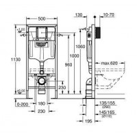 Инсталляция для подвесного унитаза Grohe Rapid SL (38584001)