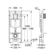 Инсталляция для подвесного унитаза Grohe Rapid SL (38775001) (комплект 4 в 1)