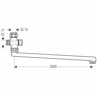 Излив для ванны Hansgrohe (14495000) 300 мм