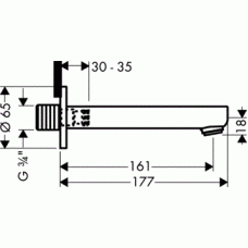 Излив для ванны Hansgrohe Metropol S (14420000) 161 мм