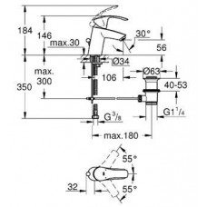 Комплект для ванны Grohe Eurosmart (124446) 3 в 1