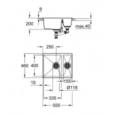 Мойка кухонная Grohe K500 (31648AT0) гранитная, серая