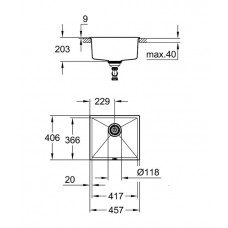 Мойка кухонная Grohe K700 (31653AT0) гранитная, серая