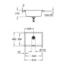 Мойка кухонная Grohe K700 (31655AP0) гранитная, черная