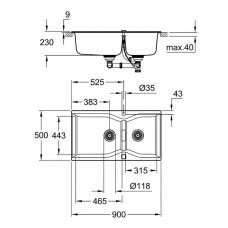 Мойка кухонная Grohe K700 (31658AT0) гранитная, серая