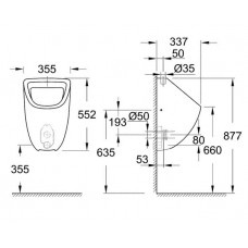 Писсуар Grohe Bau Ceramic (39439000) (внешний подвод воды)