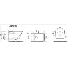 Подвесной унитаз Ceramica Nova Cubic (CN1806) микролифт