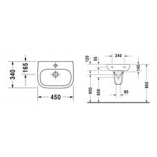 Раковина Duravit D-Code (07054500002) (45 см)