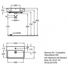 Раковина Geberit Renova Compact (226155) (55 см)