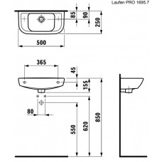 Раковина Laufen Pro С (8.1695.7.000.105.1) (50 см)