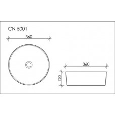 Раковина накладная Ceramica Nova Element (CN5001) (36 см) круглая