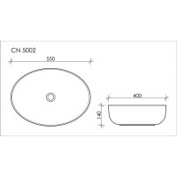 Раковина накладная Ceramica Nova Element (CN5002) (55 см) овальная