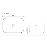 Раковина накладная Ceramica Nova Element (CN5004) (60 см) прямоугольная