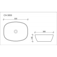 Раковина накладная Ceramica Nova Element (CN5005) (50 см) овальная