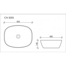 Раковина накладная Ceramica Nova Element (CN5005) (50 см) овальная