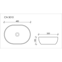 Раковина накладная Ceramica Nova Element (CN5010) (48 см) овальная