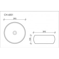 Раковина накладная Ceramica Nova Element (CN6001) (39.5 см) круглая