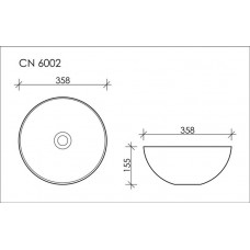 Раковина накладная Ceramica Nova Element (CN6002) (35.8 см) круглая