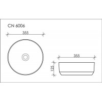 Раковина накладная Ceramica Nova Element (CN6006) (35.5 см) круглая, белая матовая