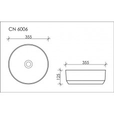 Раковина накладная Ceramica Nova Element (CN6006) (35.5 см) круглая, белая матовая