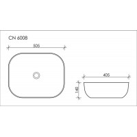 Раковина накладная Ceramica Nova Element (CN6008) (50.5 см) прямоугольная