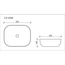 Раковина накладная Ceramica Nova Element (CN6008) (50.5 см) прямоугольная