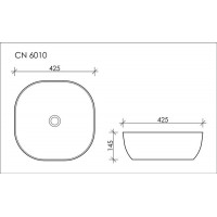 Раковина накладная Ceramica Nova Element (CN6010) (42.5 см) квадратная