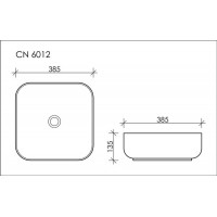 Раковина накладная Ceramica Nova Element (CN6012) (38.5 см) квадратная