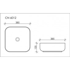 Раковина накладная Ceramica Nova Element (CN6012) (38.5 см) квадратная