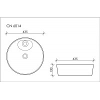 Раковина накладная Ceramica Nova Element (CN6014) (43.5 см) круглая