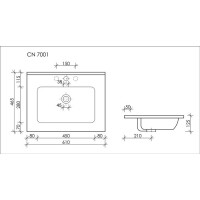 Раковина накладная Ceramica Nova Element (CN7001) (61 см) прямоугольная