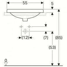 Раковина встраиваемая Geberit VariForm (500.738.01.2) (55 см)