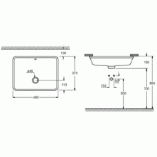 Раковина встраиваемая Grohe Cube Ceramic (3948000H) (49 см)