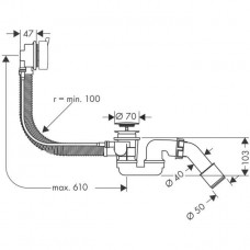 Слив-перелив для ванны Hansgrohe Flexaplus (58150000)