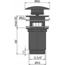 Сливной набор для раковины AlcaPlast (A392BLACK) черный матовый