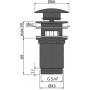 Сливной набор для раковины AlcaPlast (A392BLACK) черный матовый