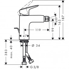 Смеситель для биде Hansgrohe Logis 100 (71200000)