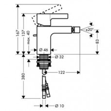 Смеситель для биде Hansgrohe Metris S (31261000)