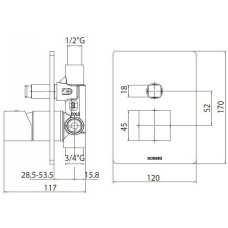 Смеситель для душа Bossini (Z00063.030) скрытого монтажа