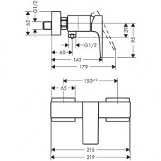 Смеситель для душа Hansgrohe Metropol Lever (32560000)