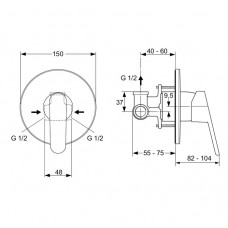 Смеситель для душа Ideal Standard Ceraplan II (A5960AA) скрытого монтажа