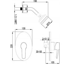 Смеситель для душа Lemark Atlantiss (LM3220C) скрытого монтажа (набор)