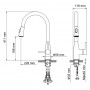 Смеситель для кухни Timo Saona (2336/03FL) с выдвижной лейкой, черный