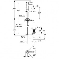 Смеситель для раковины Grohe BauClassic (32868000) высокий