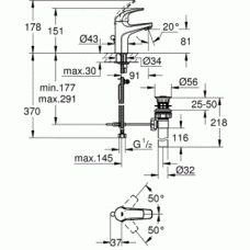 Смеситель для раковины Grohe BauCurve (32805000)