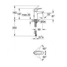 Смеситель для раковины Grohe BauEdge (23329000)